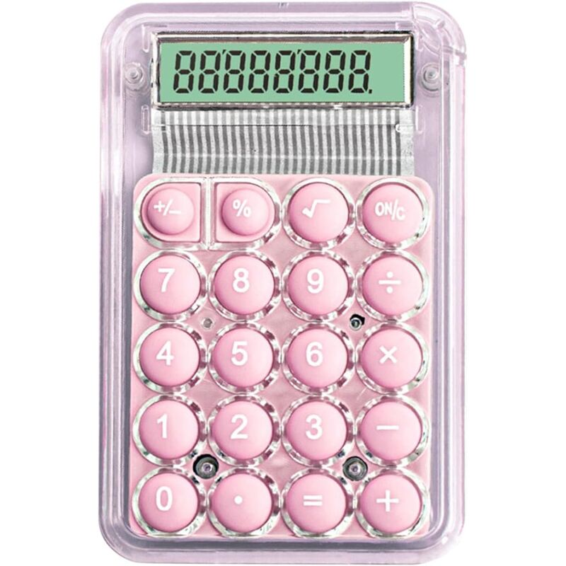 foto del prodotto sollbry calcolatrice con interruttore meccanico, ampio display lcd a 8 cifre e pulsanti meccanici, calcolatrice meccanica portatile per ufficio