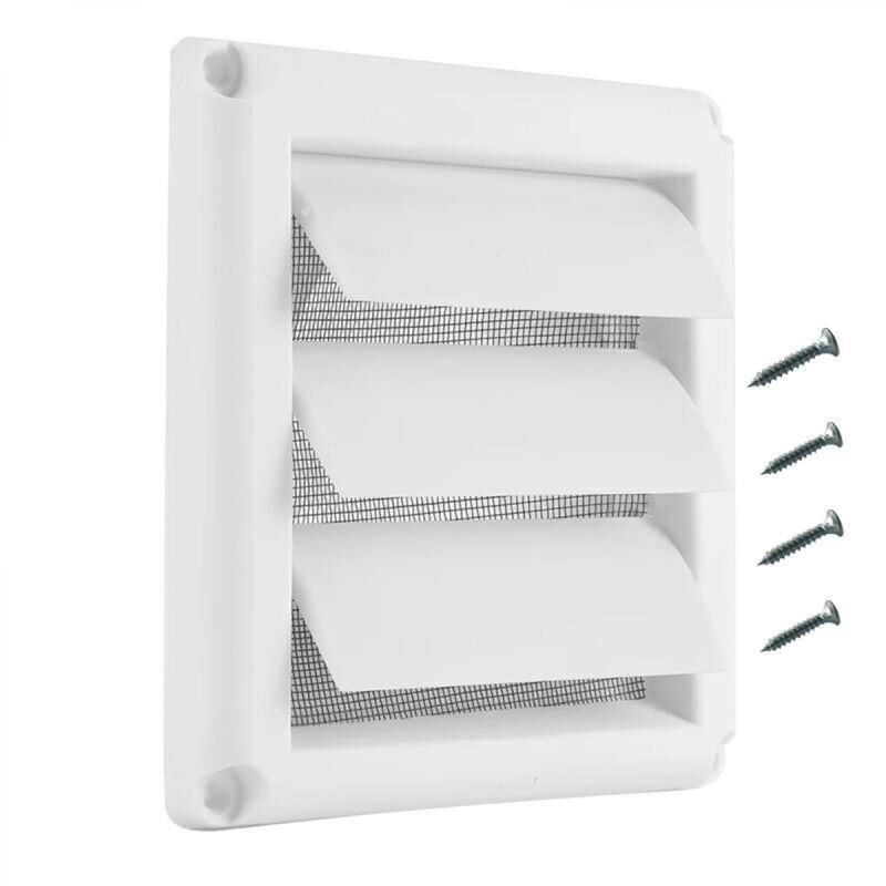 foto del prodotto sollbry cappa di ventilazione bianca da 150 mm con zanzariera integrata e flangia, bianca, griglia di ventilazione