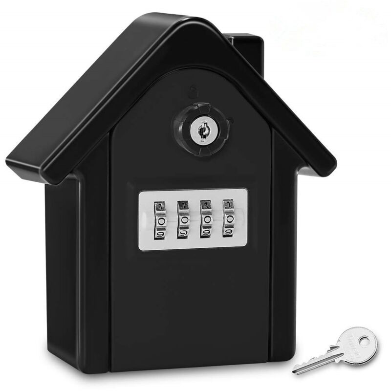 foto del prodotto sollbry cassetta di sicurezza per chiavi da parete con codice digitale e chiavi di emergenza, grande cassetta di sicurezza per chiavi da esterno