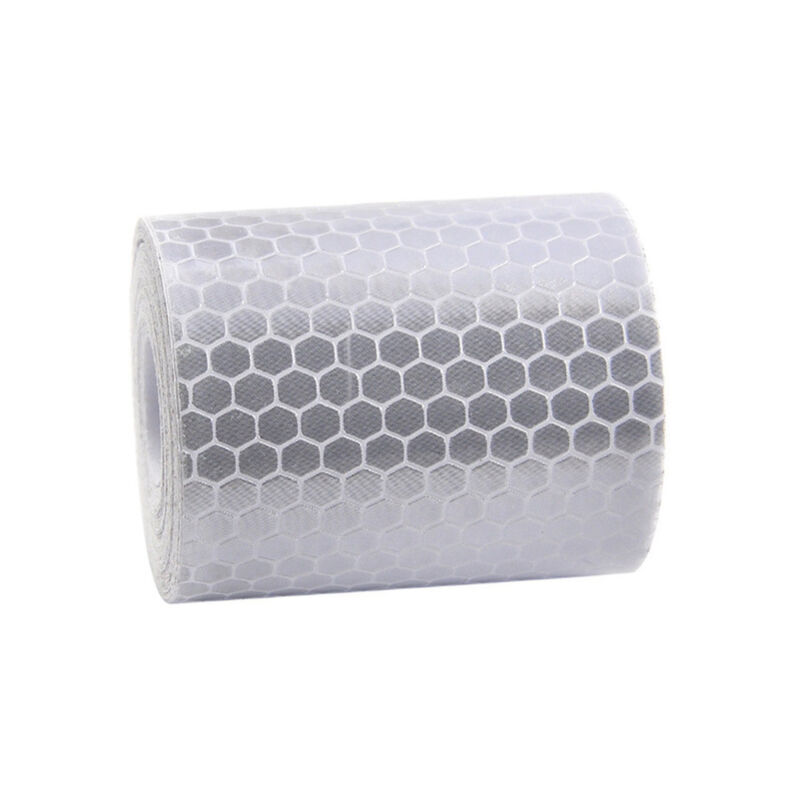 foto del prodotto sollbry catarifrangenti per auto, moto, rimorchi, trattori e camion, 5 cm di larghezza x 3 m di lunghezza, avvertenze di sicurezza bianco 