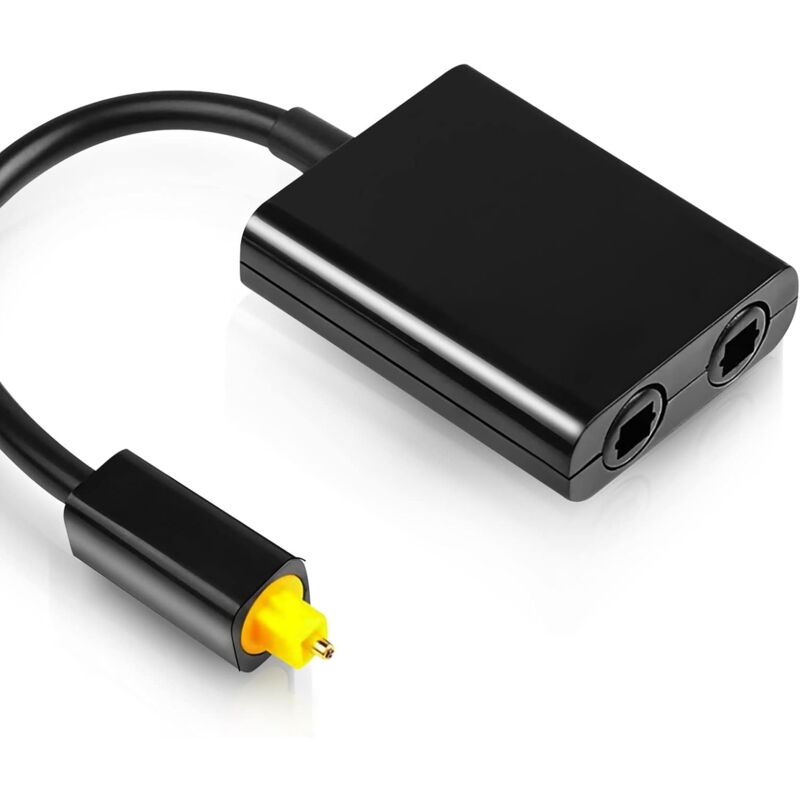 foto del prodotto sollbry cavo audio ottico splitter 1 in 2 out toslink, adattatore in fibra ottica, convertitore in fibra per lettore cd dvd tv digitale ps3 x box360