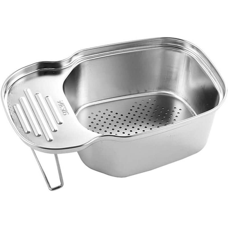 foto del prodotto sollbry cestello di scarico per lavello da cucina, filtro angolare multiuso per lavello, raccoglitore di cibo, contenitore per rifiuti, filtro per