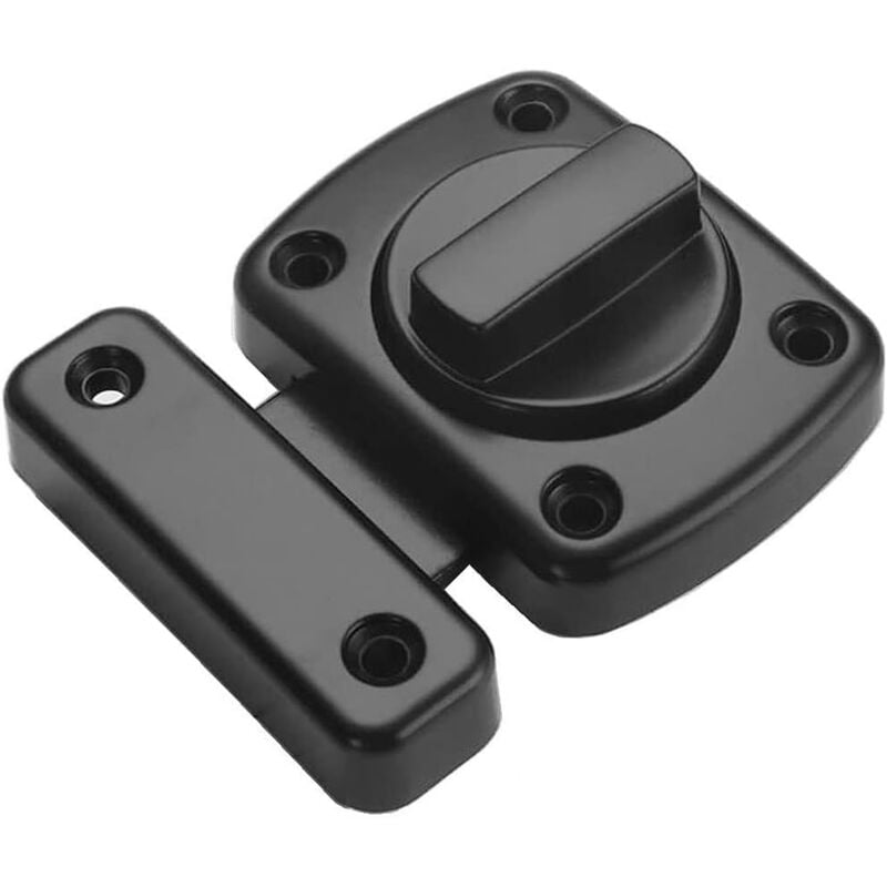 foto del prodotto sollbry chiusura di sicurezza girevole per porta, finestra e mobiletto del bagno, e chiusura per wc in acciaio inossidabile spazzolato nero, 53 mm 