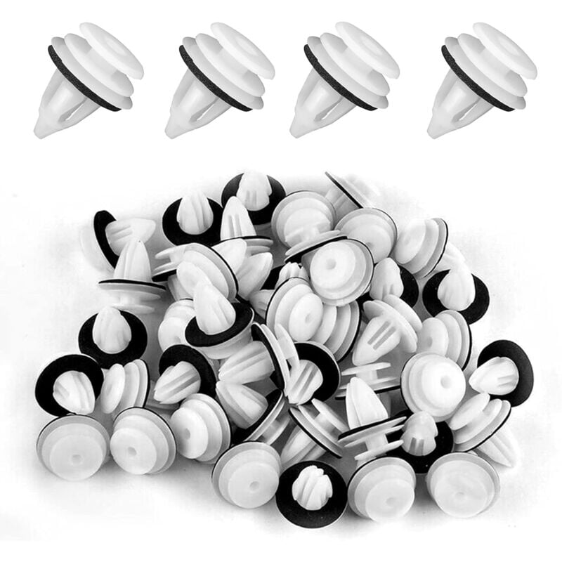 foto del prodotto sollbry clip di fissaggio per auto, 50 pezzi clip di fissaggio universali per veicoli rivetti in plastica, fissaggio per finiture della carrozzeria