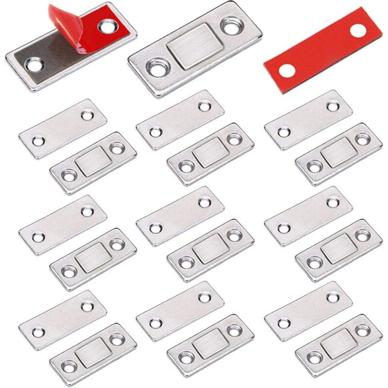 foto del prodotto sollbry confezione da 10 chiusure magnetiche ultrasottili per porte scorrevoli, chiusure per mobili da cucina, chiusure magnetiche per ante di