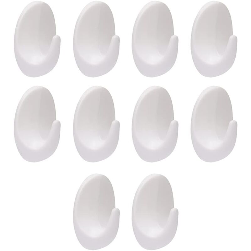 foto del prodotto sollbry confezione da 10 ganci da parete ovali in plastica multiuso per cucina, bagno, ufficio, armadio