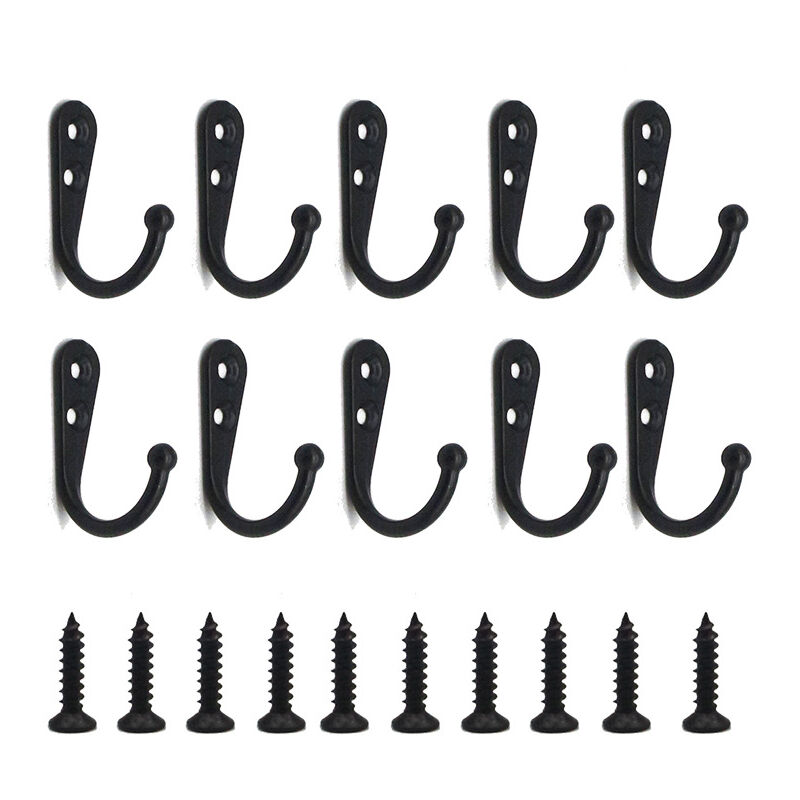 foto del prodotto sollbry confezione da 10 ganci da parete per appendere cappotti, accappatoi, chiavi, asciugamani, cappelli, tazze da caff , borse nero, 41 28 