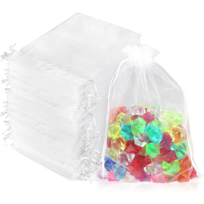 foto del prodotto sollbry confezione da 100 sacchetti in organza 13 x 18 cm sacchetti regalo per feste, matrimoni, sacchetti per gioielli, sacchetti per