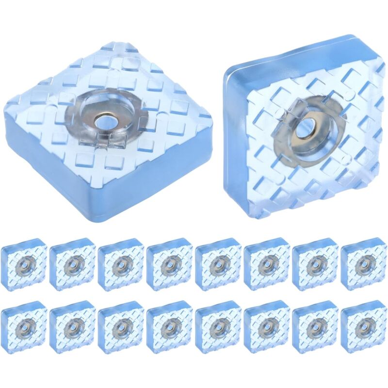 foto del prodotto sollbry confezione da 16 piedini quadrati in gomma da avvitare 30x30x10 mm, cuscinetti in gomma antiscivolo con viti per mobili e pavimenti