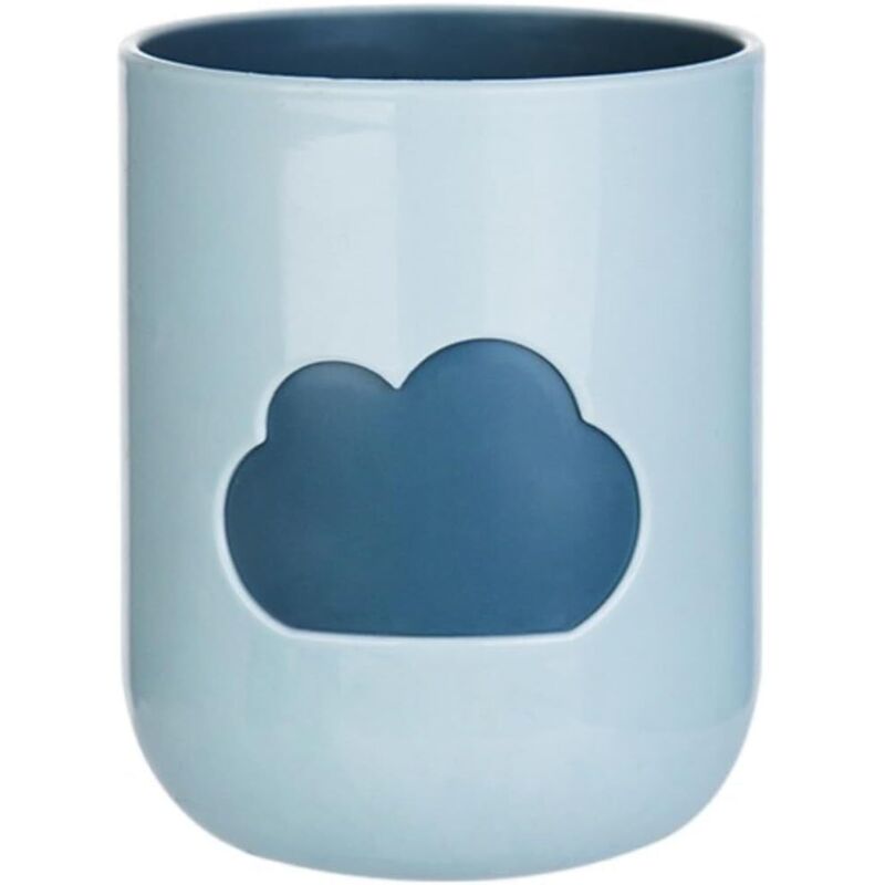 foto del prodotto sollbry - confezione da 2 bicchieri per collutorio ecologici a forma di nuvola, semplici bicchieri per spazzolini da denti in stile coppia blu,