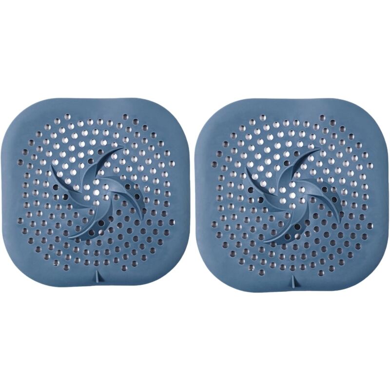 foto del prodotto sollbry confezione da 2 filtri di scarico in silicone con ventosa, per lavello, per bagno, vasca e cucina blu 