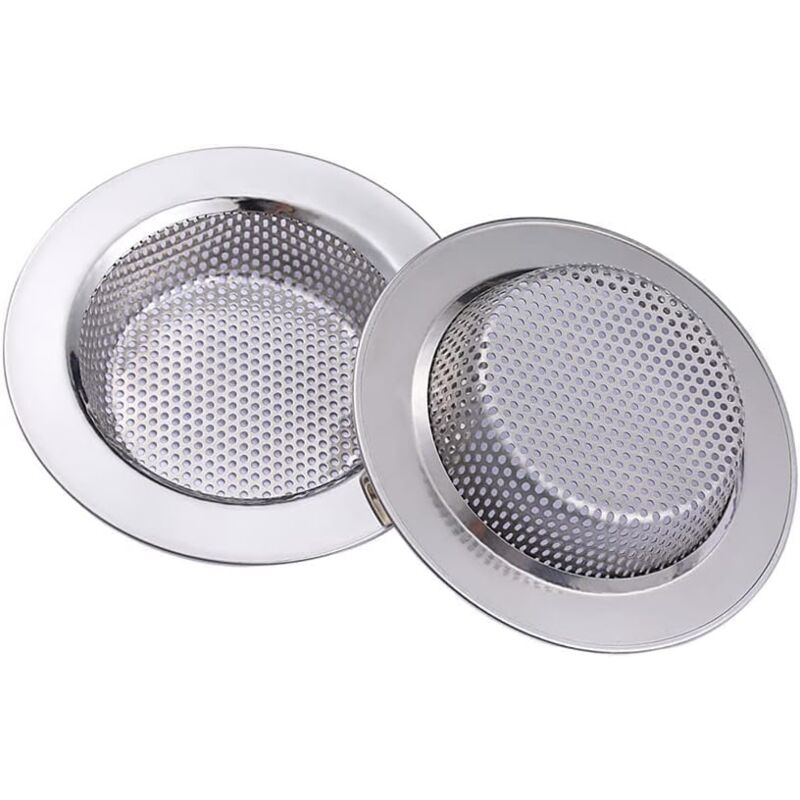foto del prodotto sollbry confezione da 2 filtri per lavello da cucina, filtro per lavello in acciaio inox, filtro di scarico per cucina e bagno, diametro 11,2 cm