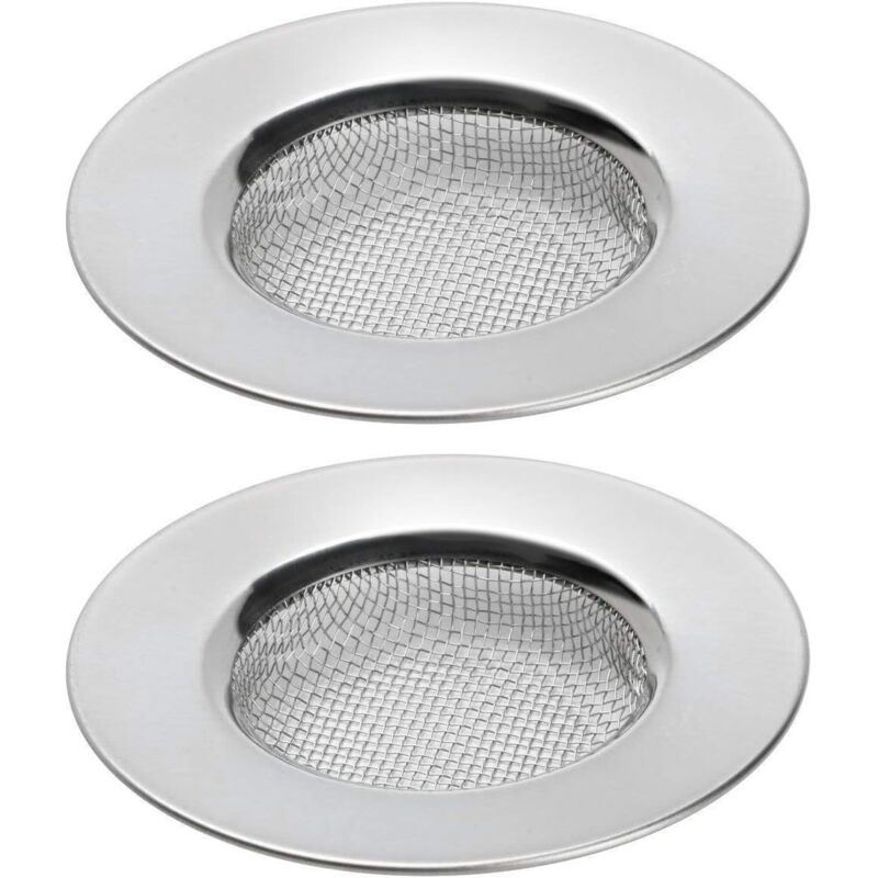 foto del prodotto sollbry confezione da 2 filtri per lavello per doccia, raccogli capelli per vasca o lavello da cucina, in acciaio inox. diametro 7,5 cm.