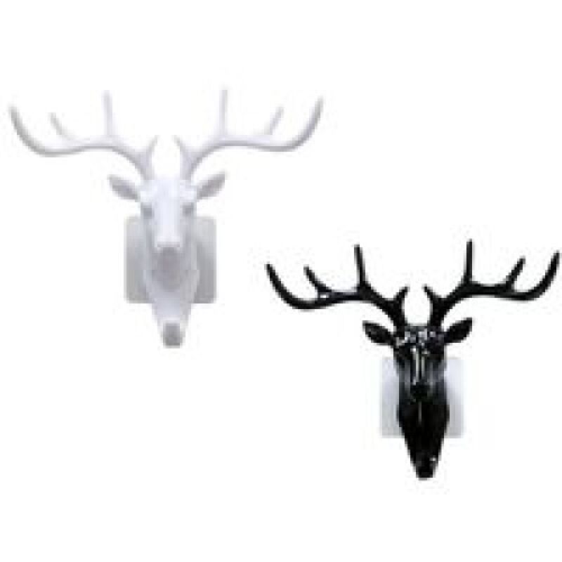 foto del prodotto sollbry confezione da 2 ganci da parete a forma di testa di cervo, appendiabiti e cappelli, resistenti, rustici, decorativi, regalo cervo 