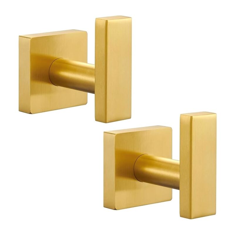 immagine 0 del prodotto sollbry confezione da 2 ganci in acciaio inossidabile da appendere alla porta per bagno, cappotti e accappatoi ottone spazzolato oro 