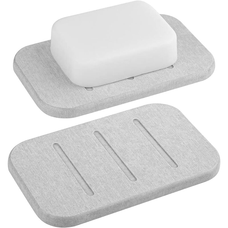 foto del prodotto sollbry confezione da 2 portasapone in diatomite, salvasapone ad asciugatura rapida, portasapone per bagno e doccia, contenitore per sapone