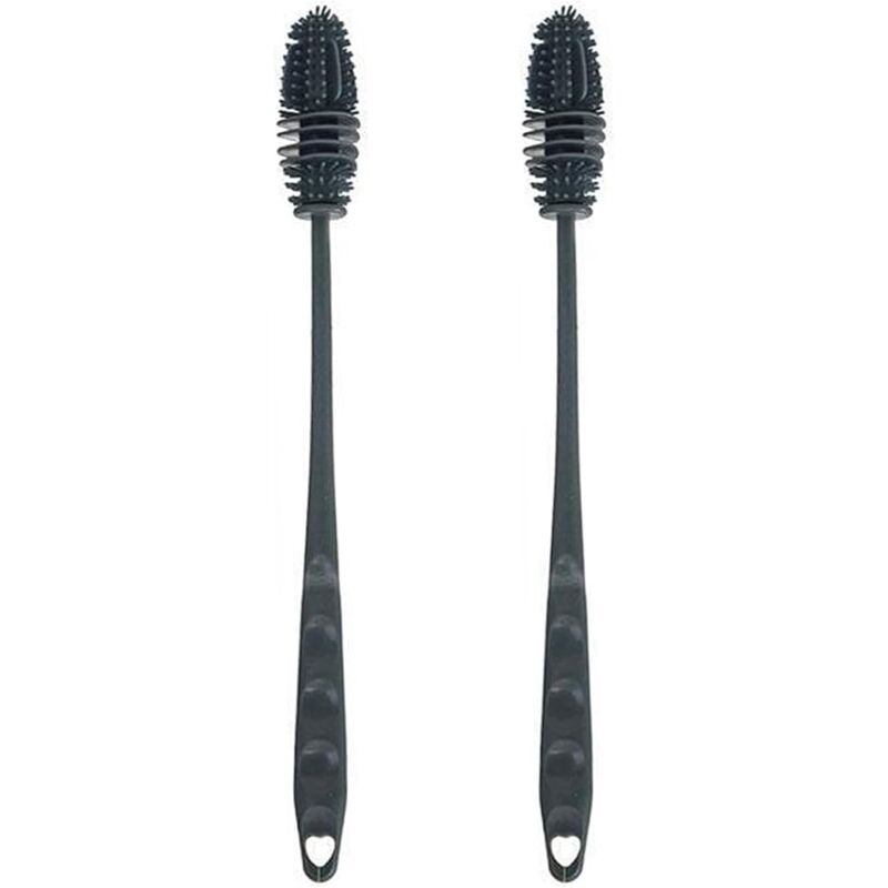 foto del prodotto sollbry confezione da 2 spazzole per bottiglie in silicone da 28 cm con manico lungo, spazzola per la pulizia delle bottiglie, adatta per bottiglie