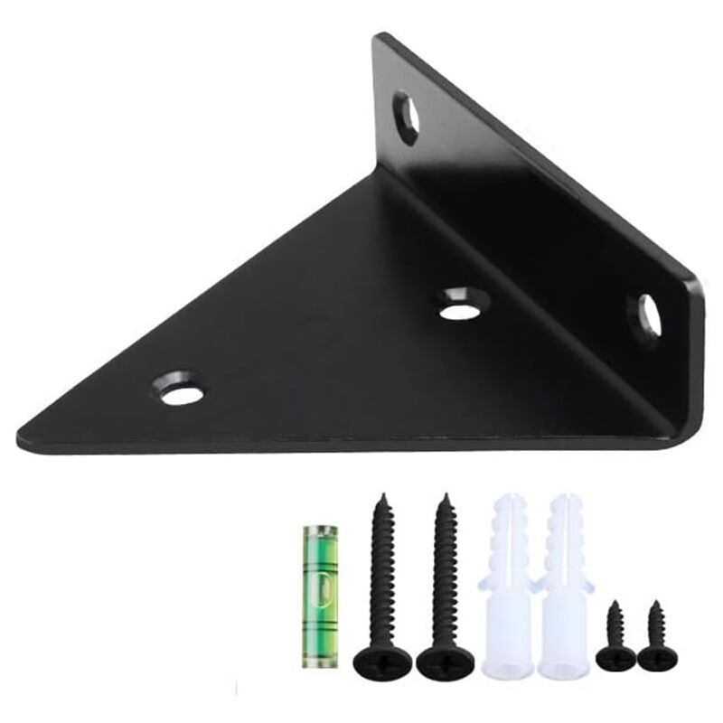 foto del prodotto sollbry confezione da 2 staffe per mensole triangolari resistenti, supporto angolare, nero, per soggiorno, cucina, balcone, camera da letto 80 mm