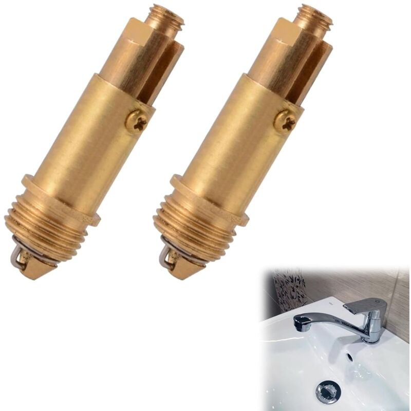 foto del prodotto sollbry confezione da 2 tappi a scomparsa per lavabo, tappo di scarico per lavabo, bulloni a scatto per lavabo, adatti alla maggior parte dei tappi