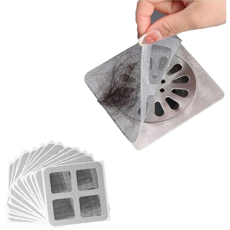 foto del prodotto sollbry confezione da 20 filtri adesivi monouso per la cattura dei capelli, per scarichi, doccia e vasca da bagno, filtro per lavello e protezione