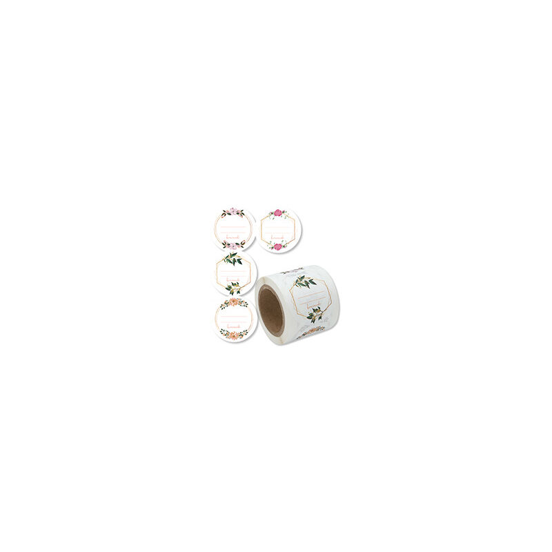 foto del prodotto sollbry confezione da 200 etichette autoadesive, diametro 5 cm etichette autoadesive per etichettare i barattoli di marmellata etichette rotonde