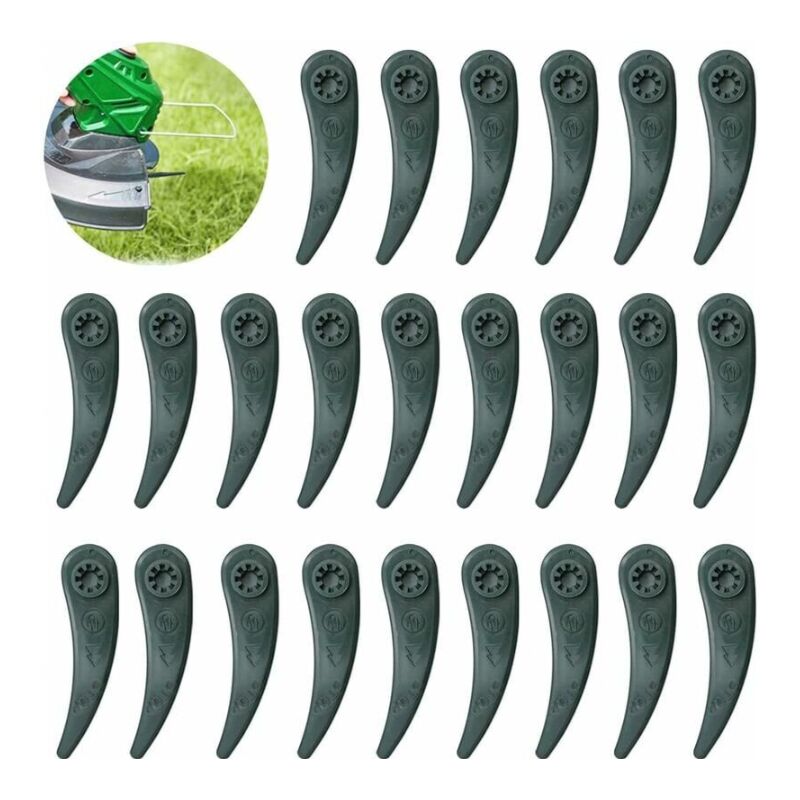 foto del prodotto sollbry confezione da 24 lame di ricambio per tosaerba bosch durablade art 23 18 li art 26 18 li, verde