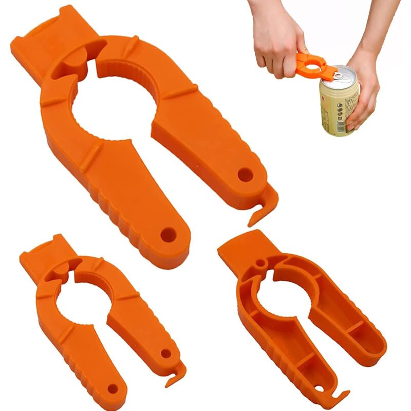 foto del prodotto sollbry confezione da 3 apribottiglie 3 in 1, apriscatole, apriscatole, apriscatole, bottiglia d acqua in plastica, avvitabile per afferrare le