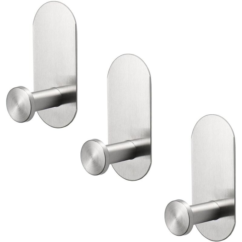 foto del prodotto sollbry confezione da 3 ganci adesivi resistenti per asciugamani accappatoi, ganci per doccia in acciaio inox impermeabili, ganci per