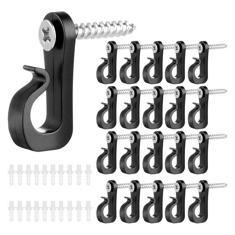foto del prodotto sollbry confezione da 30 ganci q hanger per luci natalizie con viti a croce, ganci per appendere all esterno, per luci led per feste all aperto.
