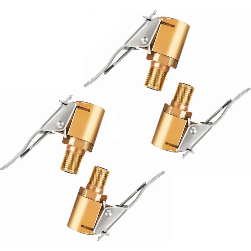 foto del prodotto sollbry confezione da 4 adattatori per mandrino ad aria compressa con clip per gonfiatore pneumatici, adattatore per valvola pneumatici auto in