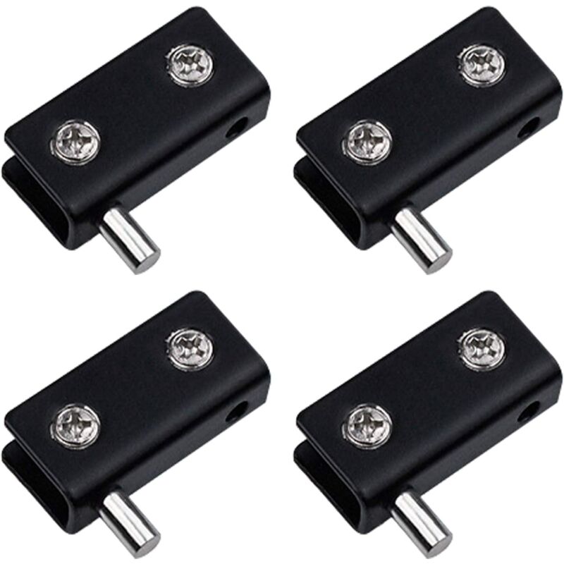 foto del prodotto sollbry confezione da 4 cerniere pivotanti, cerniere per porte in vetro senza telaio, nere, clip per porte in vetro in acciaio inossidabile con