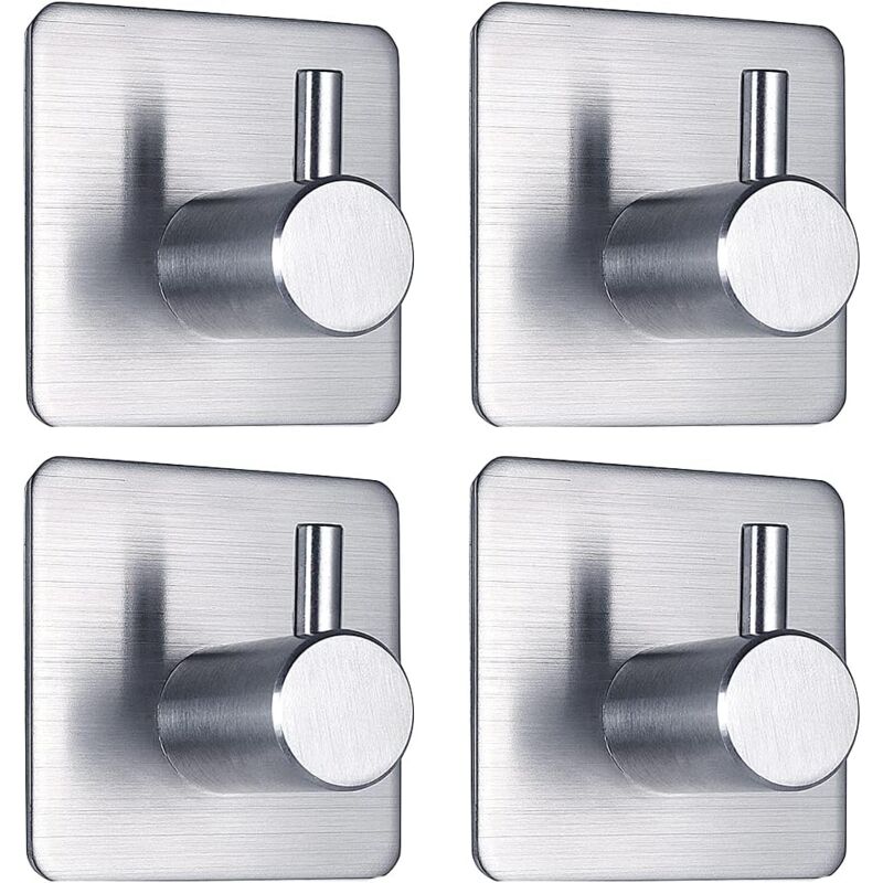 foto del prodotto sollbry confezione da 4 ganci adesivi per asciugamani, ganci da parete, portasciugamani, ganci in acciaio inox impermeabili, senza foratura, per