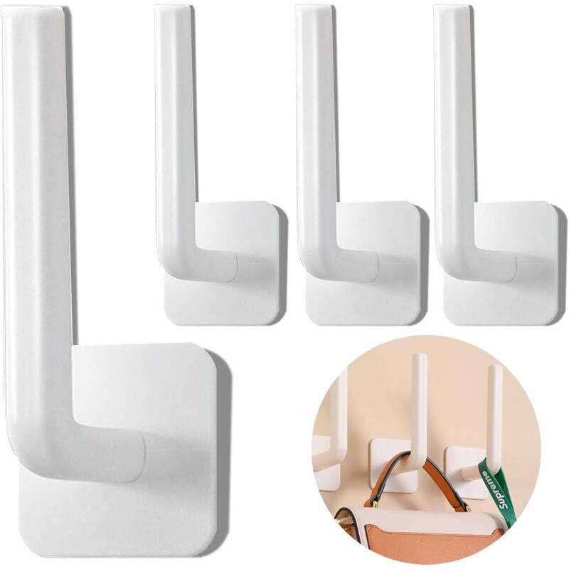 foto del prodotto sollbry confezione da 4 ganci da parete multiuso per appendere cappotti, ganci autoadesivi per camera da letto, bagno, cucina, ufficio