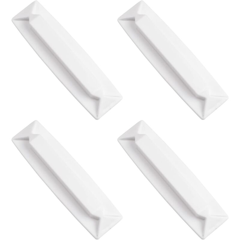 foto del prodotto sollbry confezione da 4 maniglie autoadesive in plastica per cassetti, per porte scorrevoli, cucine, bagni, finestre, frigoriferi e wc bianche 