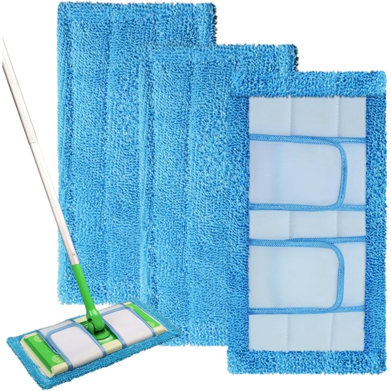 foto del prodotto sollbry confezione da 4 panni riutilizzabili per mocio compatibili con swiffer sweeper mop ricariche di ricambio in microfibra lavabile