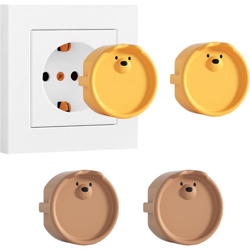 foto del prodotto sollbry confezione da 4 prese di tipo f in silicone, copertura decorativa antipolvere, protezione antipolvere per prese elettriche
