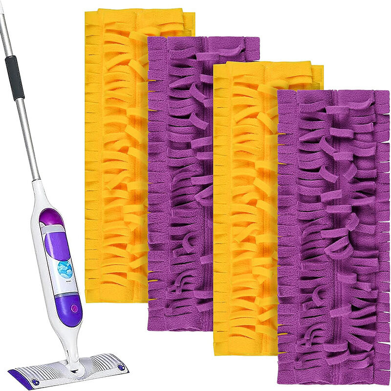 foto del prodotto sollbry confezione da 4 salviette per swiffer, salviette riutilizzabili per mocio swiffer, mocio in microfibra per pavimenti asciutti e bagnati,
