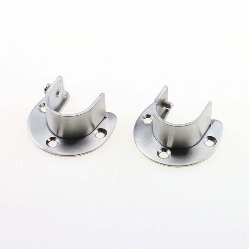 foto del prodotto sollbry confezione da 4 staffe per asta armadio in acciaio inossidabile, flangia a u, supporto per asta armadio con viti, argento 25 mm 