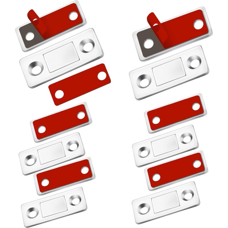foto del prodotto sollbry confezione da 6 chiusure magnetiche ultrasottili per ante di mobili con viti, chiusura magnetica per cassetti, chiusure magnetiche, per