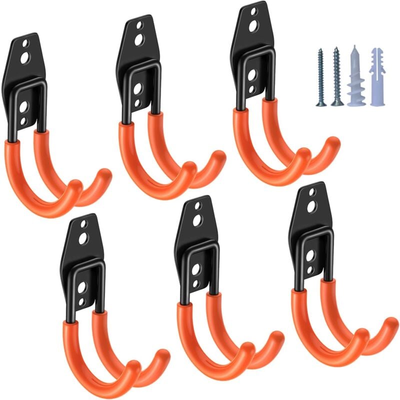 foto del prodotto sollbry confezione da 6 ganci per garage resistenti, ganci in acciaio per riporre oggetti utili, rastrelliera da garage a parete e organizer per