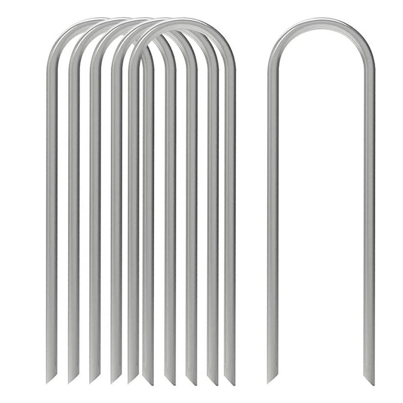 foto del prodotto sollbry confezione da 6 picchetti rotondi da 12 pollici per recinzioni da giardino, picchetti per tubi di drenaggio, picchetti per tessuti da