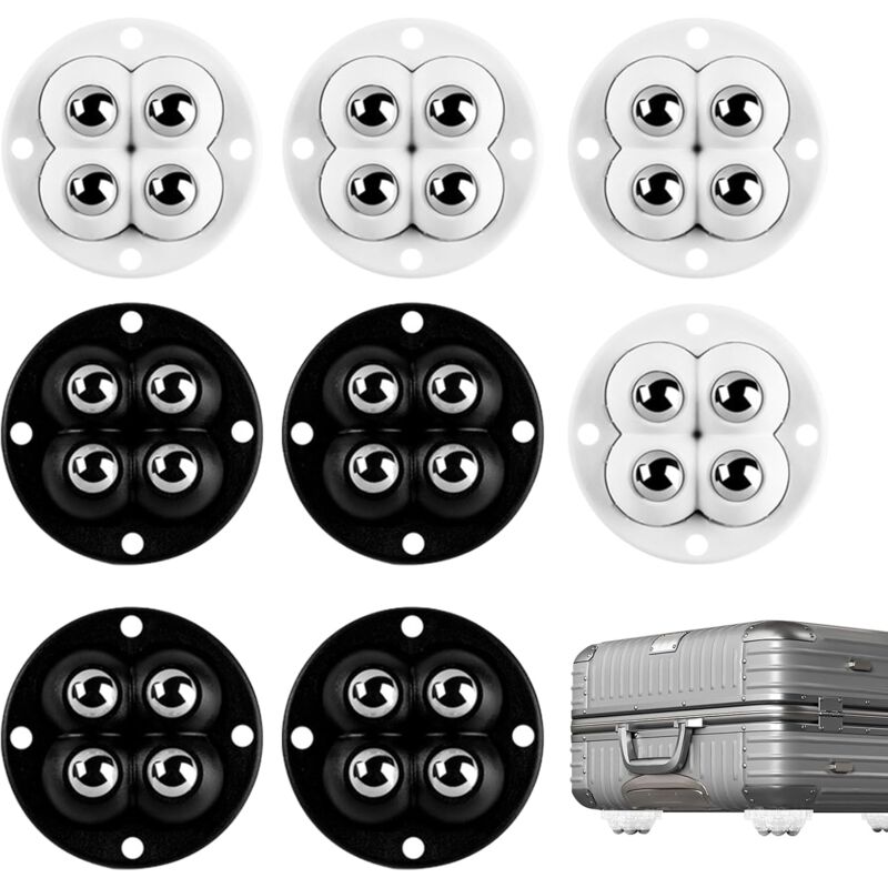 foto del prodotto sollbry confezione da 8 rotelle autoadesive, ruote girevoli universali con rotazione a 360 gradi per elettrodomestici da cucina, piccoli mobili,