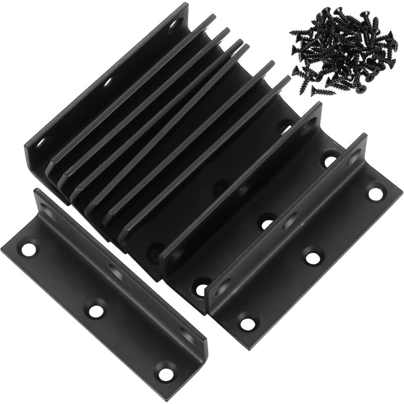 foto del prodotto sollbry connettore ad angolo retto a l, confezione da 10. supporti angolari in metallo, 90 gradi. supporti angolari perforati per legno, staffa