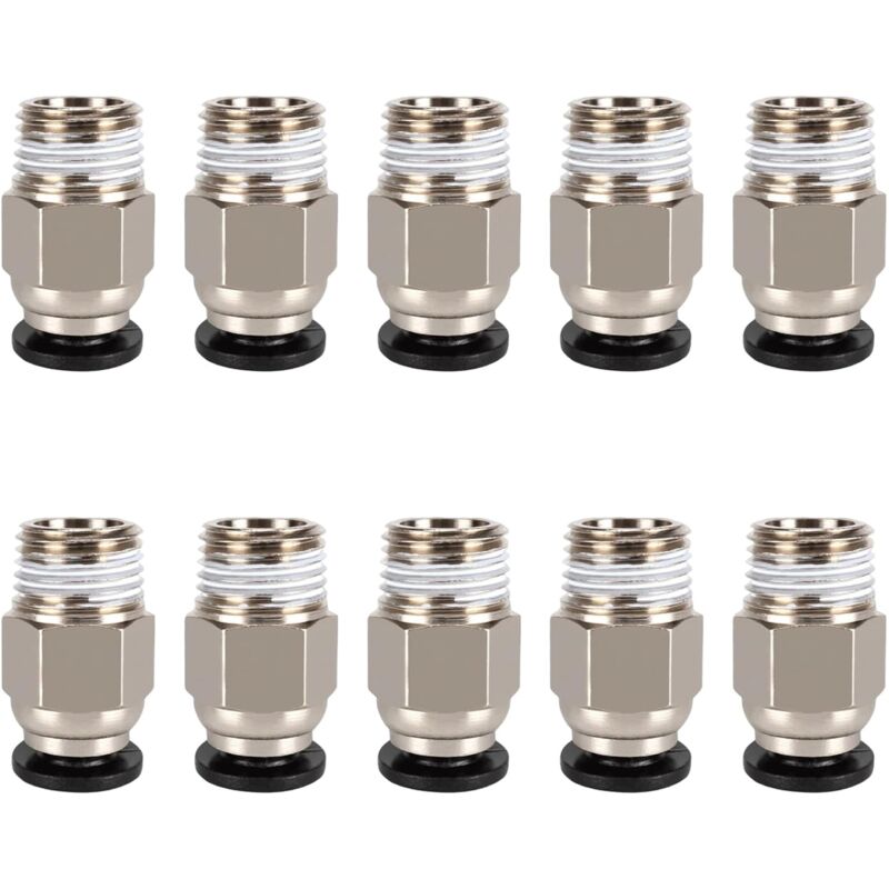 foto del prodotto sollbry connettore pc4 m10, connettore pneumatico pc4 m10, raccordo pneumatico per tubi in ptfe, connettore pneumatico dritto pc4 m10, connettore