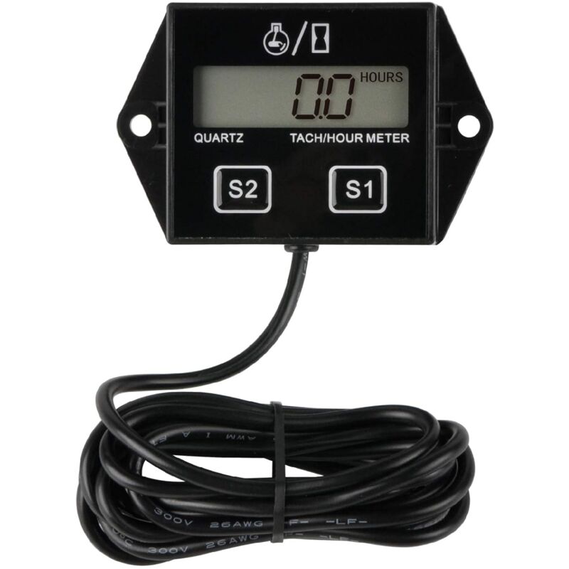 foto del prodotto sollbry contagiri digitale, promemoria di manutenzione, batteria sostituibile, spegnimento automatico, da utilizzare per trattori, tosaerba,