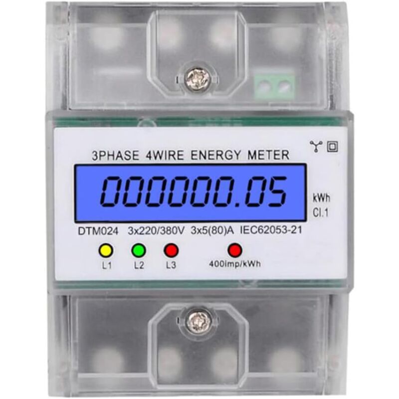 foto del prodotto sollbry contatore di energia trifase a 4 fili 220 380 v 5 80 a contatore di consumo energetico kwh installazione su guida din contatore di potenza