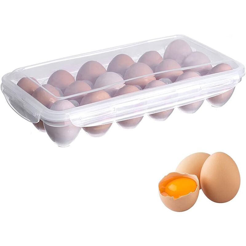 foto del prodotto sollbry contenitore per uova, contenitore per uova da frigorifero con 18 griglie e coperchio, vassoio per uova, porta uova per frigorifero,