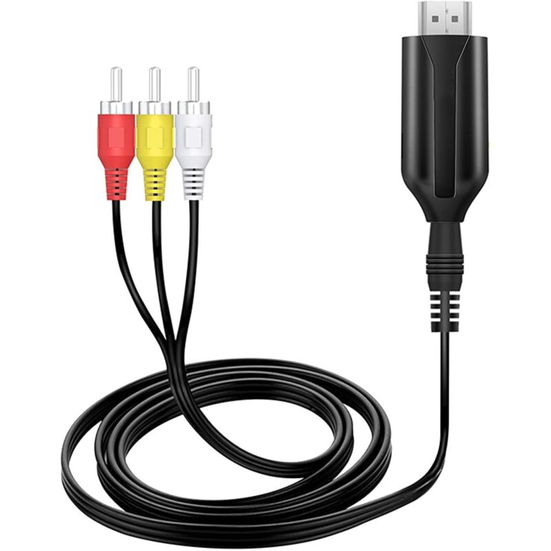 foto del prodotto sollbry convertitore da hdmi ad av cvbs, adattatore da hdmi ad av cvbs, supporta 4k 30hz, supporta pal ntsc per tv pi vecchie, proiettori, decoder