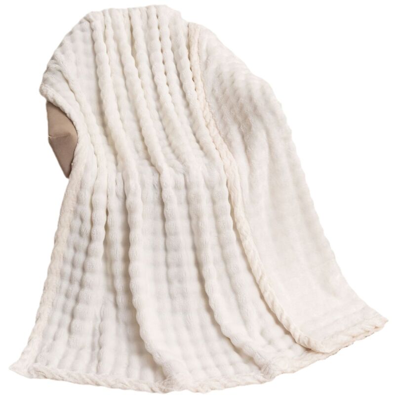 foto del prodotto sollbry coperta 100x150 cm, plaid spesso a forma di coniglio in peluche super morbido e soffice, pelliccia sintetica di alta qualit , per camera da