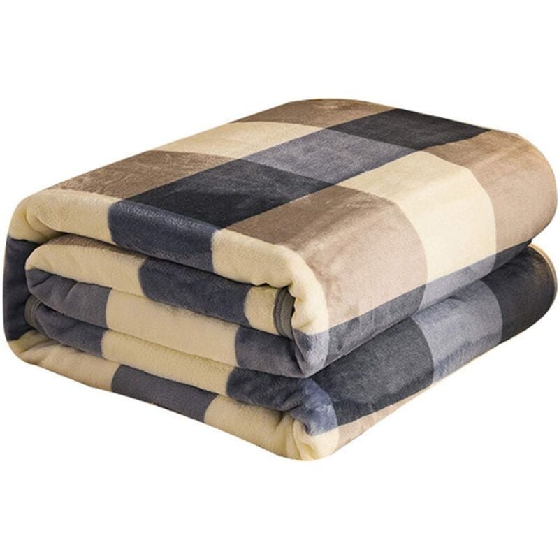 foto del prodotto sollbry coperta in flanella di lana di visone spessa, comoda e leggera coperta a quadri buffalo per divano letto, 100150 cm